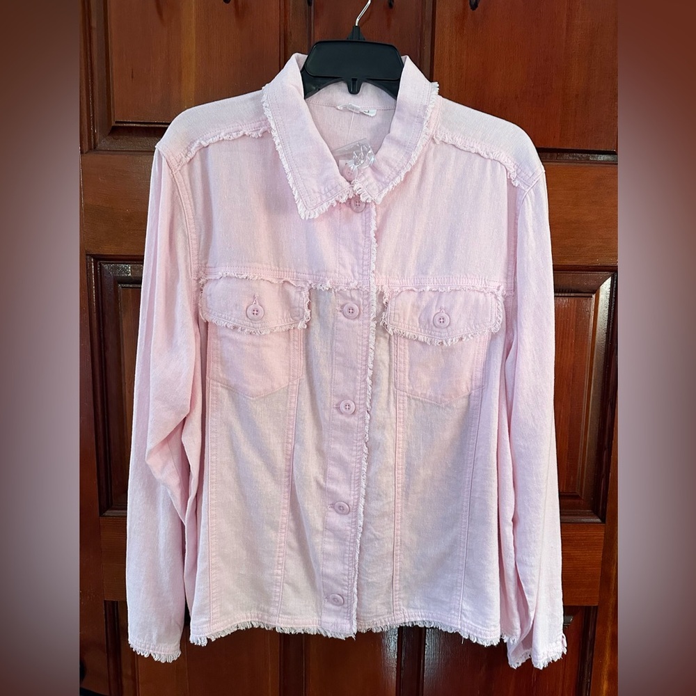Linen Blend Jean Style Jacket Size XL NWT Westbound